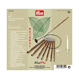 Prym 3.5 - 8 mm Tunisi Crochet Hooks Set, Natural