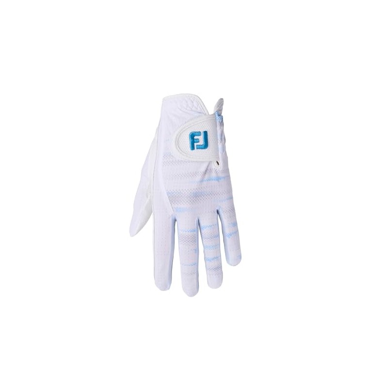 FootJoy Women's Golf Gloves, Staycool EX, Ambidextrous, White/Blue, 7.1 inches