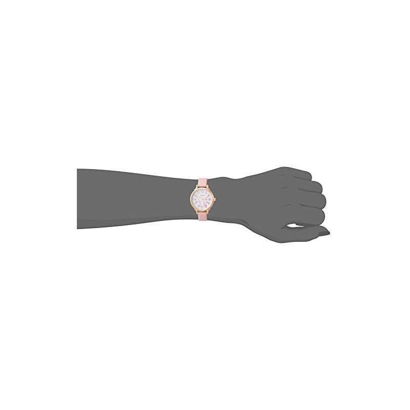 Fieldwork GY006 Women's Analog Wristwatch, Syrup, Leather Strap, Pink, 1
