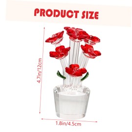 MAGICLULU Crystal Flower Figurine Decor Creative Indoor Desktop Adornment for Home Office Restaurant Unique Flower Shaped Decoration Non Fading High Grade Material