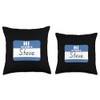 Hi My Name is Steve Funny Name Tag Throw Pillow
