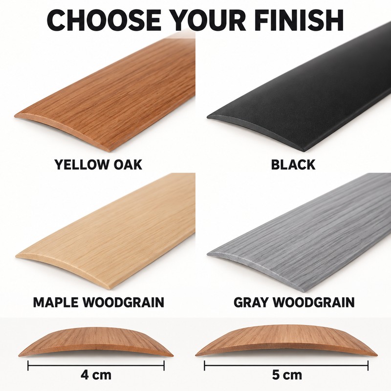 1M Self-Adhesive PVC Floor Transition Strip, 4cm Wood Grain Doorway