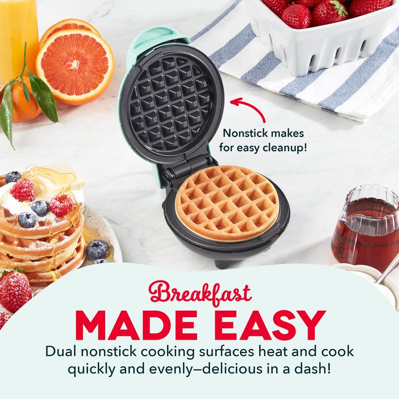 DASH Mini Waffle Maker - 4” Waffle Mold, Nonstick Waffle