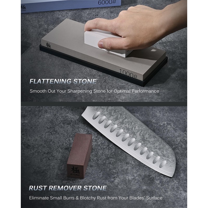 KYOKU Sharpening Stone Whetstone Kit, Knife Sharpening Set with 1000