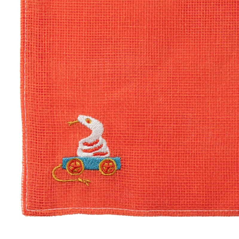 [Nakagawa Masashichi Shoten] Tiered Dish Towel, Zodiac Mi, Red