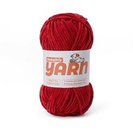 Plush Chunky Chenille Yarn for Crocheting, Soft Fluffy Velvet Yarn for Crocheting, Fuzzy Baby Blanket Knitting Yarns, 100g/131yds Bulky Amigurumi Yarns（Burgundy）