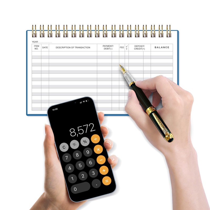 Check Registers for Personal Checkbook - A6 Blank Ledger Transaction
