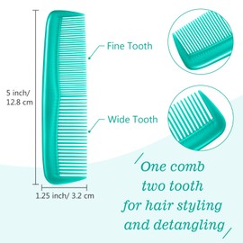 Leinuosen 12 Pieces Hair Combs Set Pocket Plastic Fine Tooth Dressing Comb for Women and Men, Peines Para Cabello(Cyan-blue)