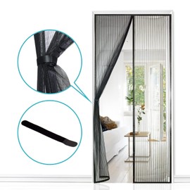 Apalus Magnetic Screen Door, Walk Through Easily, Strong Mesh, 28 Magnets From Top to Bottom Ultra Seal Magnets Close Automatically(36x 83",Black)