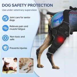 Moysoon Dog Knee Brace for Back Leg - Adjustable Breathable Canine Leg Wrap with Hot & Cold Gel Packs - Supports Large & Medium Dogs with Arthritis, Hip Dysplasia, ACL Injuries, Left Hind Leg (L)