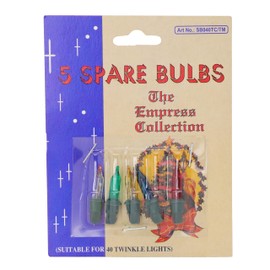 Christmas Concepts® Pack of 5 Multi-Colour Push in Spare Bulbs - 2.5V 0.2W - Replacement Bulbs