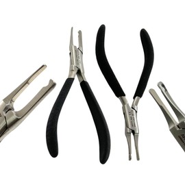 Nose Pad Applicator Pliers No. 22 + No. 22N - Black Grip Handle - for Applying Nose Pads on Eyeglasses - German Stainless Steel Optical Tool