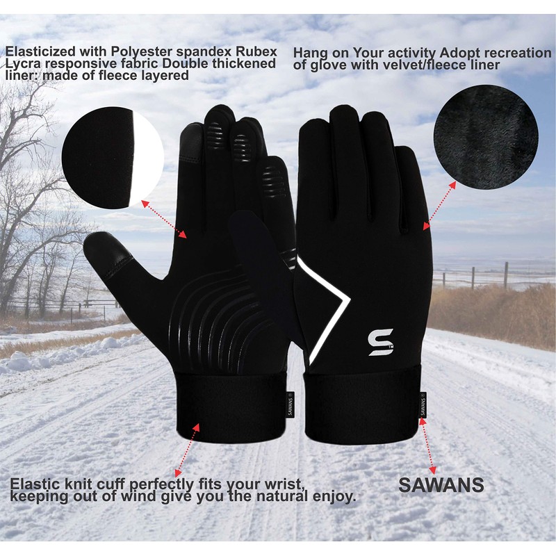 Running Gloves Cycling Winter Gloves Men Women Touchscreen Non-Slip Grip