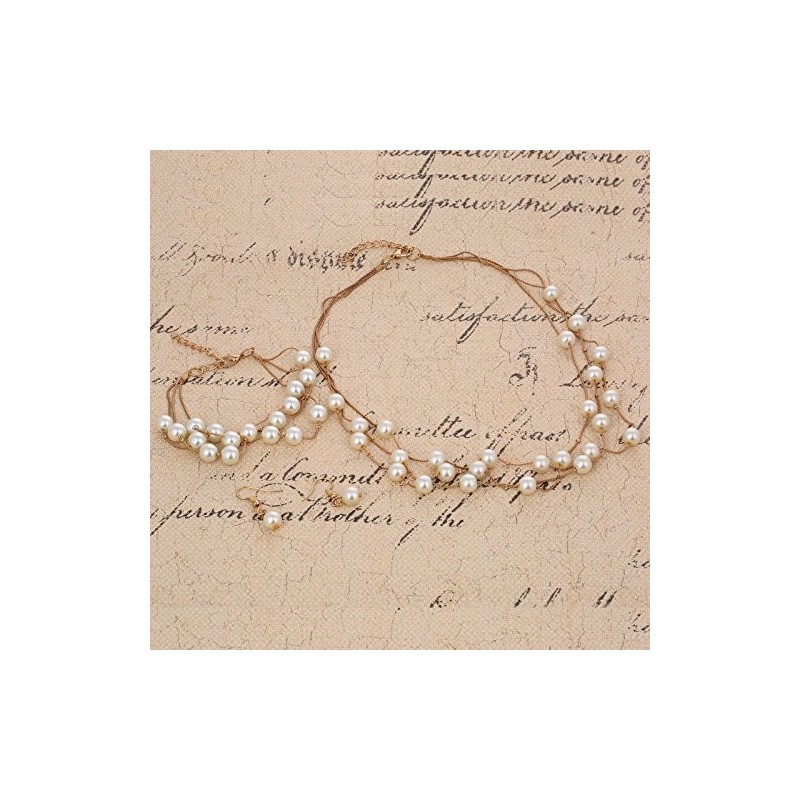 Crunchy Fashion Bollywood Indian Jewelry Cultured Pearl Necklace Bracelet Earrings