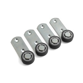 Design61 4 x lever 78 x 28 x 3 mm with roller diameter 30 x 14 mm with soft tread galvanised silver/grey
