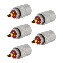 POBADY 5PCS PL-259 UHF Male Connectors 50 Ohm PL259 Male Plug Crimp RF Coax Connector Adapter for RG8X RG240 RG-8 RG-213 LMR-400 RG59 Low Loss Coax Cable Compatiable with Ham Radio