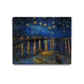 DECORARTS - Starry Night Over The Rhone by Vincent Van Gogh. Oil Painting Reproduction. Giclee Print on Canvas. Ready to Hang Wall Art for Home and Office Decor. 24x20