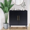 Vrullu Modern Storage Cabinet, Free Standing Buffet Cabinet, Black Sideboard