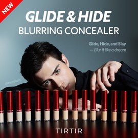 TIRTIR Glide&Hide Blurring Concealer - Creamy texture, Conceals dark circles and wrinkles, Dual formula (liquid tip & balm stick), Long-lasting wear, Korean Makeup, #5C, 0.28 Oz