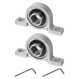 sourcing map 2pcs KP002 Pillow Block Bearings 15mm Bore Bearing Units Zinc Alloy Flange Mounted Bearing Housing, P6(ABEC3)