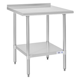 Profeeshaw Stainless Steel Prep Table NSF Commercial Work Table with Backsplash and Undershelf for Kitchen Restaurant 30x30 Inch
