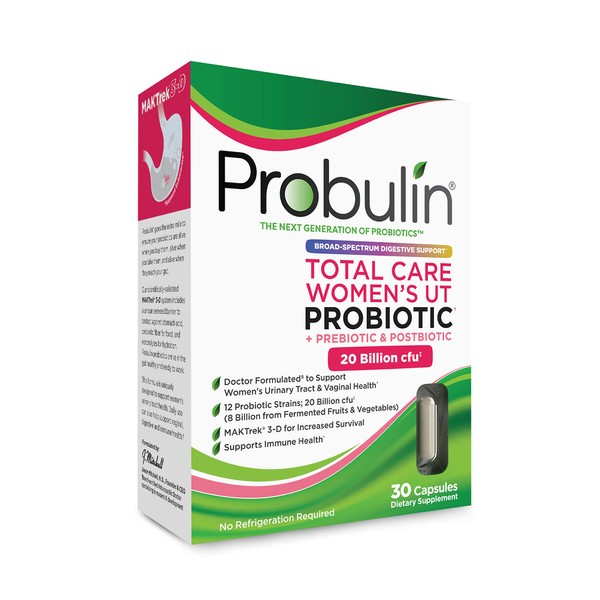 Probulin Total Care Urinary Tract Probiotic for Women, 20 Billion CFU, 30 Capsules