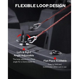 Benlari UTV Tie Down Anchors 1-7/16" Flexible Loop Lock and Ride Iron Ruber Fit for Polaris Ranger General 500 570 1000 XP 900 800 700 2013-2025 with 1-7/16" Hole Green