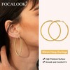 FOCALOOK Women's Twisted Hoop Earrings Diameter 60 mm Thin Twist