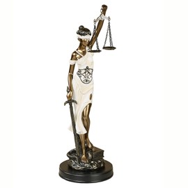Touch of Class Themis Blind Justice Tabletop Statue Ivory Gold