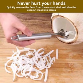 Cyrank Coconut Grater Stainless Steel, Coconut Grater, Coconut Scraper, Multi-Purpose Coconut Scraper, Cutter, Stainless Steel Coconut Fish Scraper, Stainless Steel Coconut Grater Cutter for Kitchen