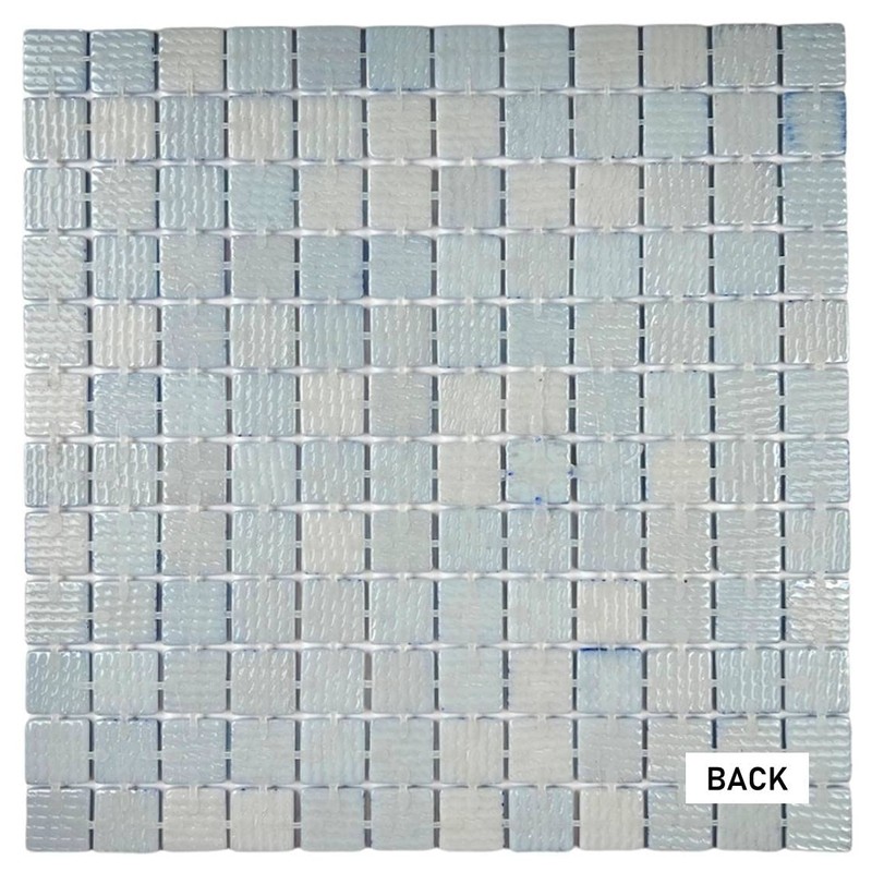 Tenedos Blue Recycled Glass Mosaic Tile Square 7/8 Inch Pattern