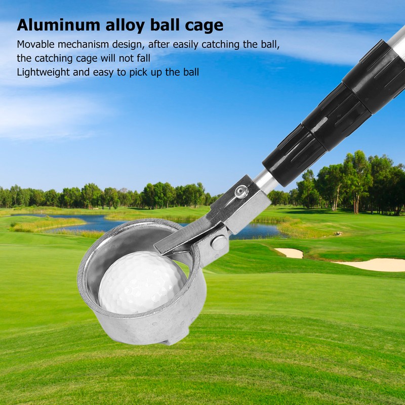 Golf Ball Retriever Telescopic Aluminum Alloy Adjustable Length Prevent Slipping