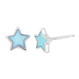 Boma Jewelry Sterling Silver Blue Mother of Pearl Star Stud Earring