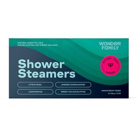WONDER FAMILY Shower Steamers Aromatherapy + Stone Tray - 8 Pack Shower Bombs