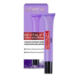 L'Oreal Paris Revitalift Ácido Hialurónico Contorno de Ojos, Hidrata Intensamente y Rellena Líneas de Expresión, 15 ml.