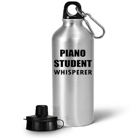 Art by Chelsydale Piano Student Whisperer Water Bottle Tumbler Portable Drinkware - Cute Gifts Idea for Piano Teacher Music Lesson Subject Class Instructor Professor from Pianist Student Funny Gag