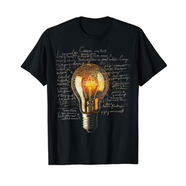 Light Bulb Text Drawing Abstract Art Graphic T-Shirt