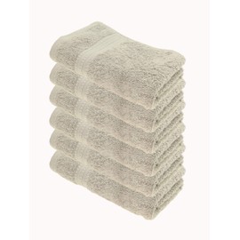 Julie Julsen Organic Towel Set of 6 50 x 100 cm Silver 100% Cotton Terry Cloth 550 g/m²