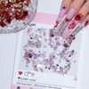 2 Boxes Flower Nail Charms 3D Alloy Valentines Nail Art
