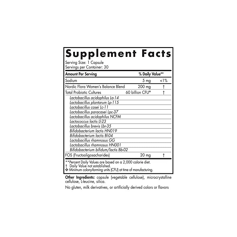 Nordic Naturals Nordic Flora Probiotic Women's Balance - 30 Capsules