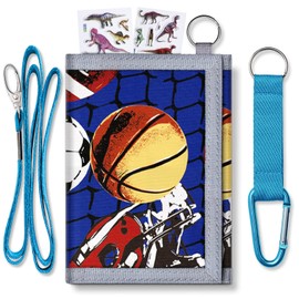 TATAANTY Kids Wallets for Boys Girls Ages 6-18 Trifold Toddler Wallet for Boys, Youth Wallets Zippered Coin Basketball