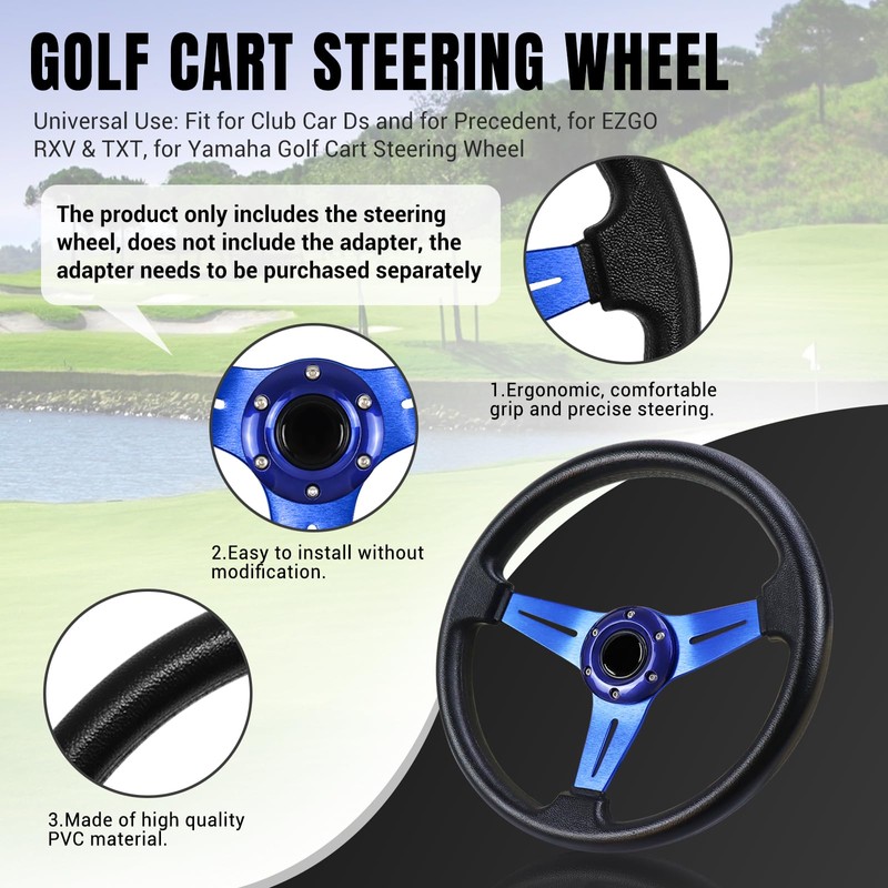 LOSCHEN Golf Cart Steering Wheel Universal Design for Club Car