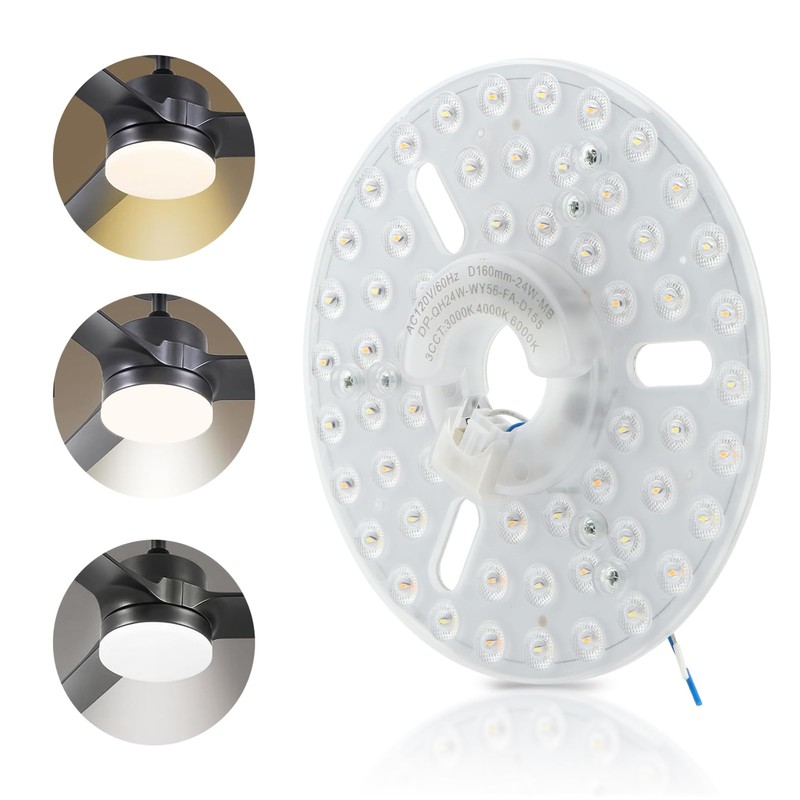 24w 6.2-Inch Ceiling Fan LED Light Replacement, Dimmable LED Retrofit