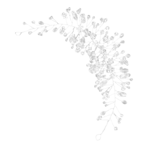 WOONEKY Flower Bridal Headband Elegant Rhinestone Headpiece for Weddings Events