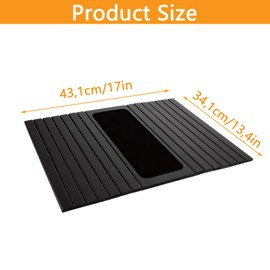ZOFUN Sofa Tray Armrest, Sofa Tray 43.1 x 34.1 cm, Side Table Couch Shelf Tray Wooden Tray Sofa Tray Sofa Shelf Drink Holder with Non-Slip Cork Pad for Sofa Back - Black