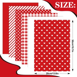 Whaline 90 Sheets Valentine's Day Heart Tissue Paper Red Heart Plaid Dot Stripe Gift Wrapping Paper Assorted Valentine Tissue Paper Bluk for Wedding Holiday Birthday Party Decor, 19.7 x 13.8 Inch