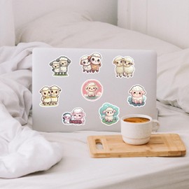 50 Packs Lamb Stickers Water Bottles Laptop Phone Motorcycle Computer Guitar Skateboard Hydroflasks Sheep Vinyl Sticker Waterproof Aesthetic Trendy Decals for Teens Girls Adults