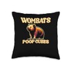 Wombats Poop Cubes Funny Animal Fact Throw Pillow