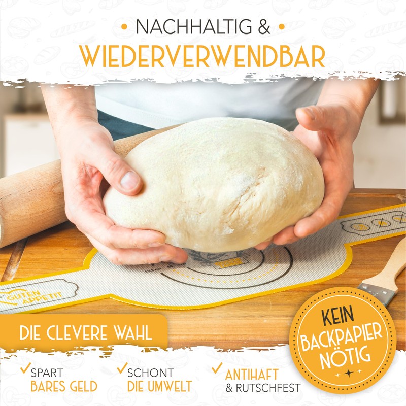 KRUSTENZAUBER Ovale Brotschlinge aus langlebigen Silikon als Brot backen Zubehör
