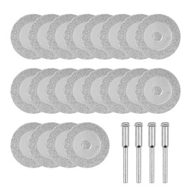 sourcing map 20 Pcs 16mm Diamond Cutting Wheels Cut Off Wheel with 4 Pcs Mandrels for Rotary Tool